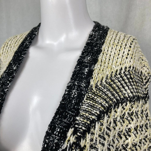 CAbi Carol Anderson Cardigan Womens Sz S Beige Black Short Sleeve‎ Provence - Picture 2 of 10